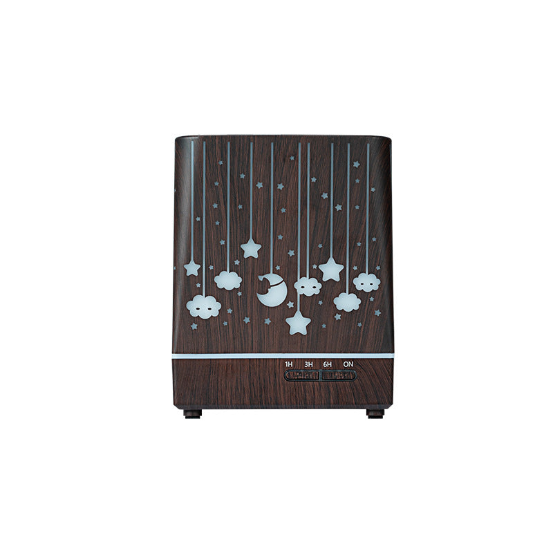 Wood Grain Aroma Diffuser with Remote and Star Light