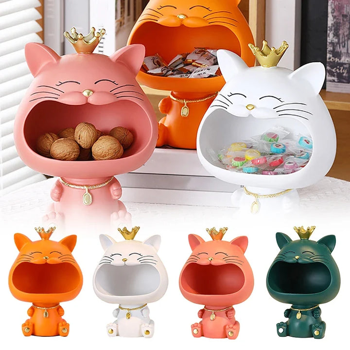 Cat Key Holder Ornament for Playful Entryway Storage