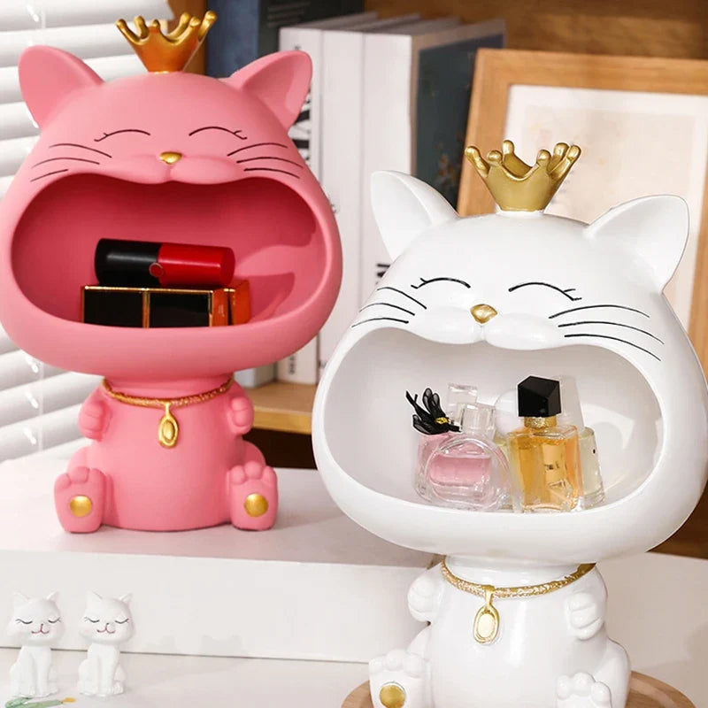Cat Key Holder Ornament for Playful Entryway Storage