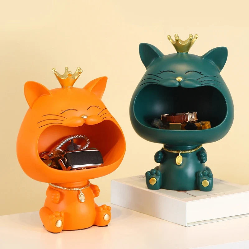 Cat Key Holder Ornament for Playful Entryway Storage