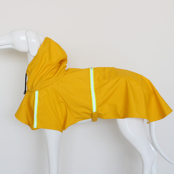 Large Dog Raincoat With Reflective Waterproof Hood