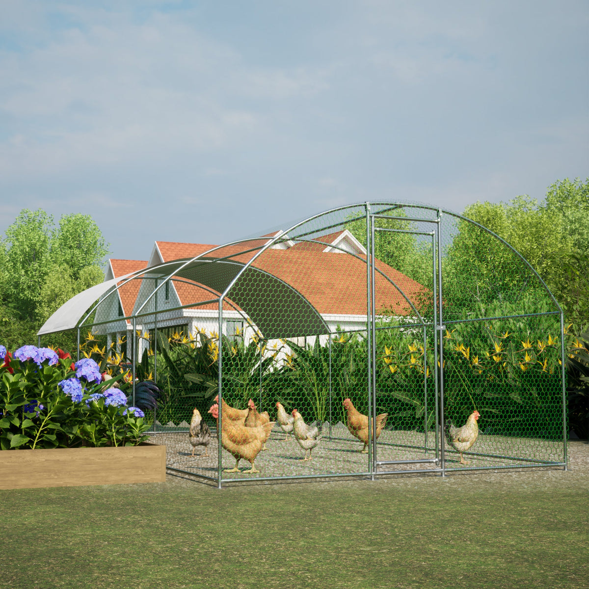 Walk-In Dome Chicken Coop With UV-Resistant Cover