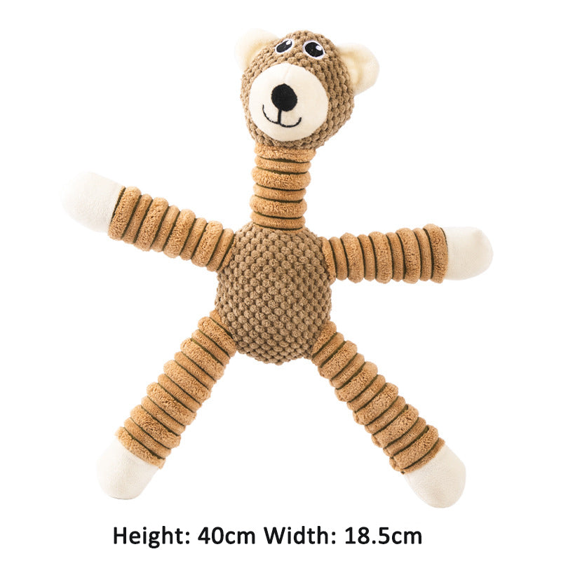 Squeaky Plush Dog Toy for Interactive Indoor Pet Play