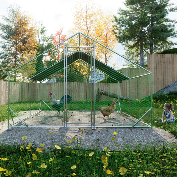 Large Chicken Run With Weather-Resistant Shelter