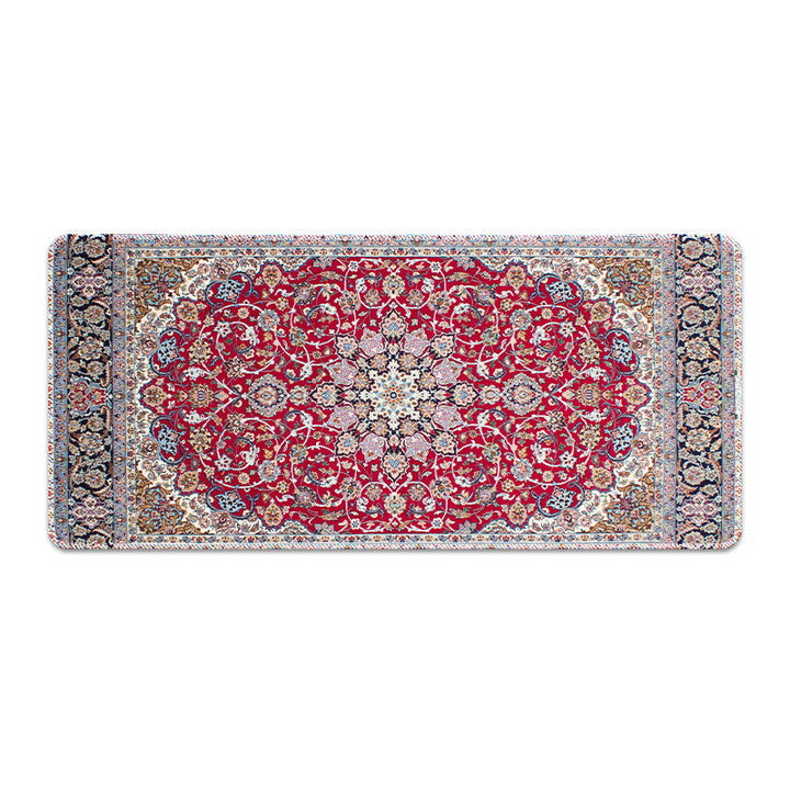 Large Persian Rug Desk Mat with Non-Slip Rubber Base