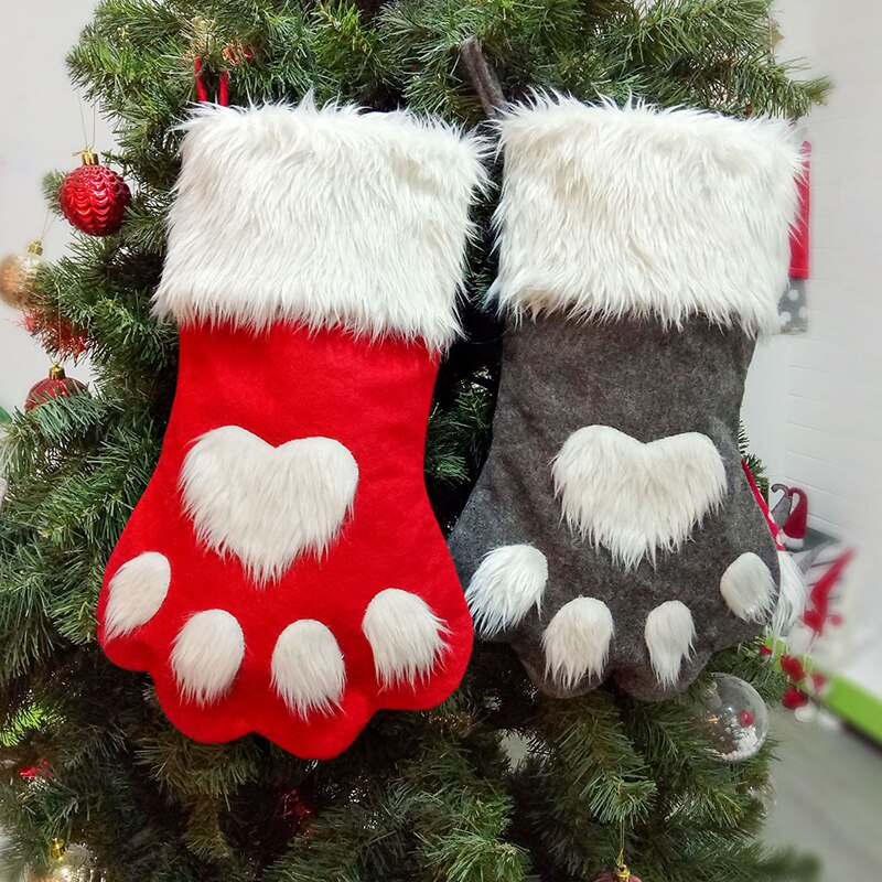 Dog Paw Christmas Stockings for Cozy Holiday Gifting