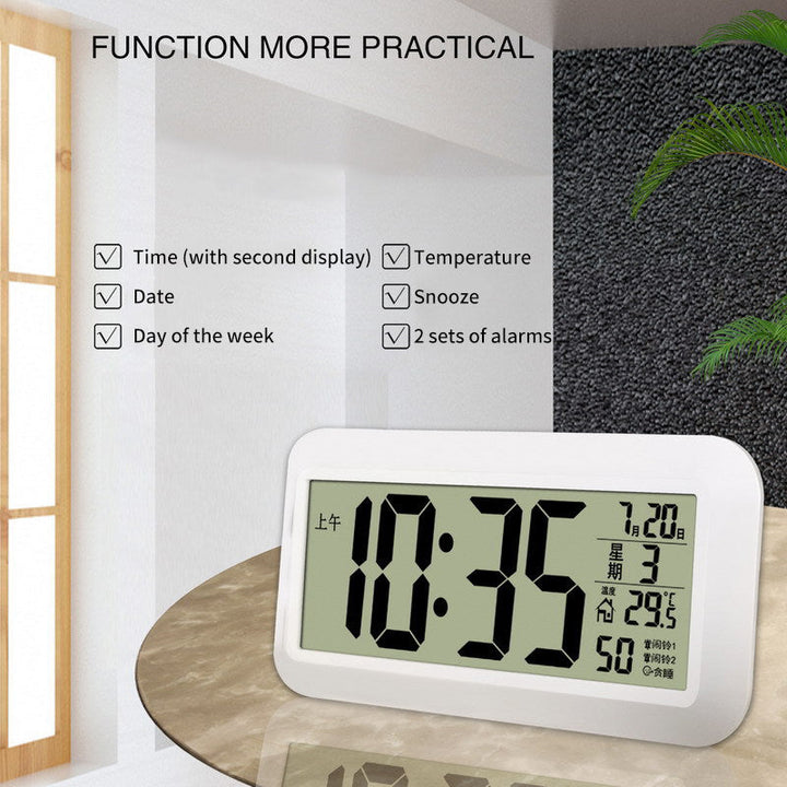 Large Digital Wall Clock With Temperature Display