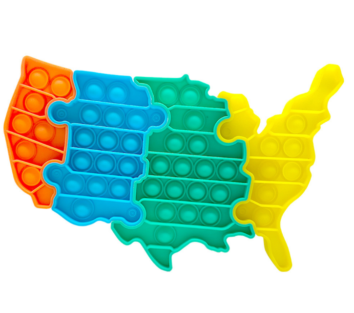 World Map Pop-It Puzzle for Screen-Free Geography Play