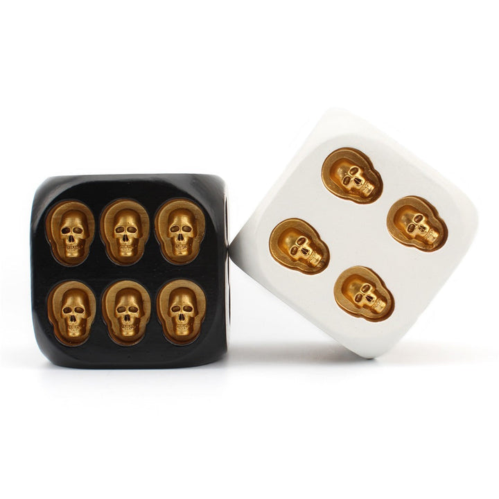 Large Skull Dice Resin Ornament for Gothic Game Rooms