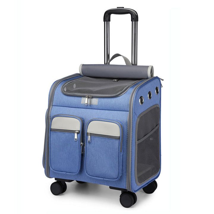 Rolling Cat Carrier Bag with Quiet 4-Wheel Mobility