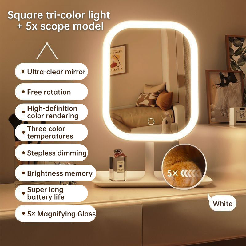LED Makeup Mirror with 5x Magnification & Lighting