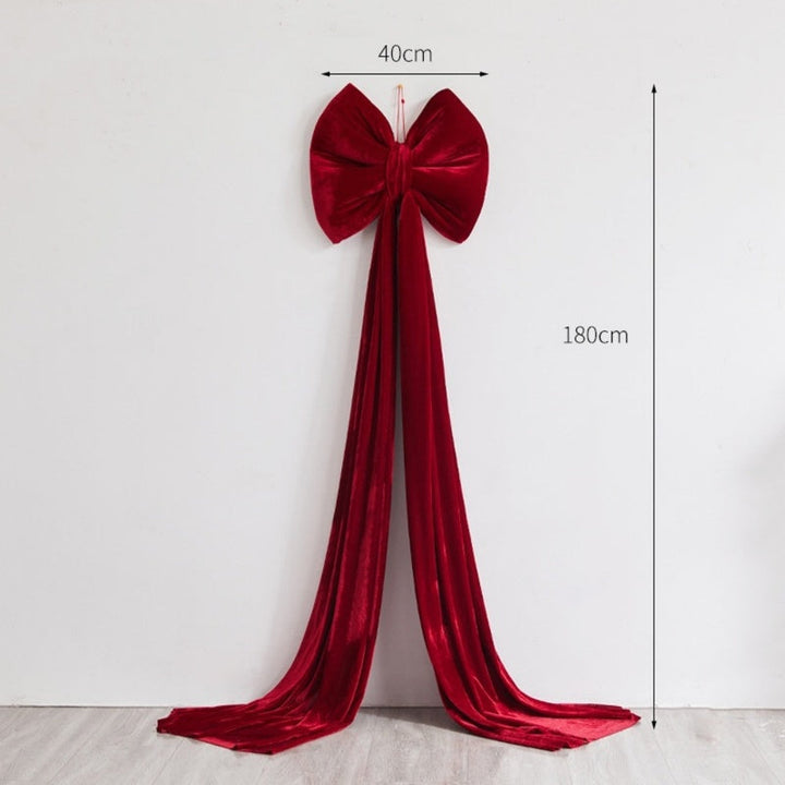 Oversized Wine Red Christmas Bow Tree Topper Decor
