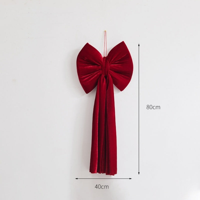 Oversized Wine Red Christmas Bow Tree Topper Decor