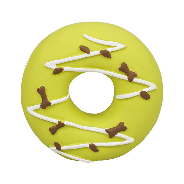 Bite-Resistant Donut Dog Toy for Interactive Play