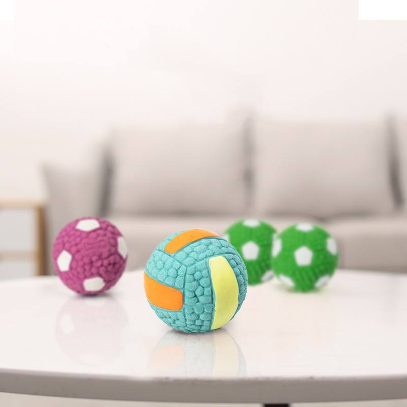 Textured Latex Sound Balls for Interactive Dog Play