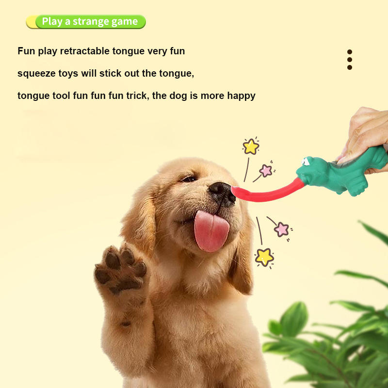 Interactive Dog Toy With Retractable Tongue & Whistle
