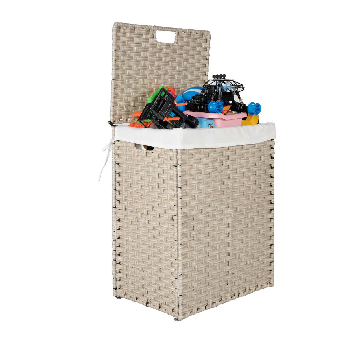 100L Laundry Hamper With Lid and Removable Liners