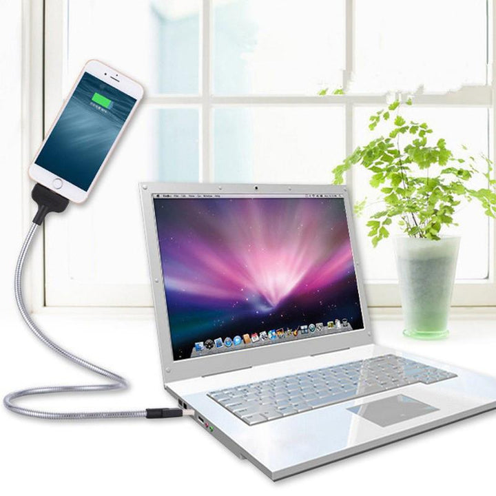 Bendable Metal Phone Charging Cable for Desk Use