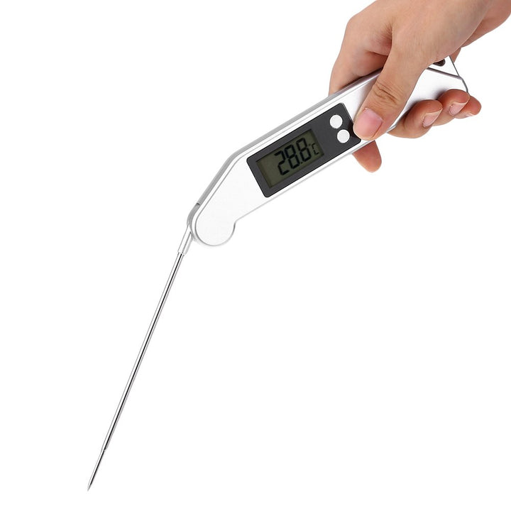 Digital Food Thermometer with Folding Probe and LCD