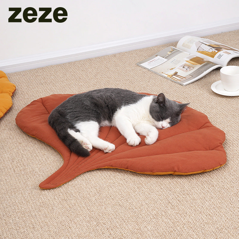 Leaf Cat Mat for Cozy Indoor Pet Lounging