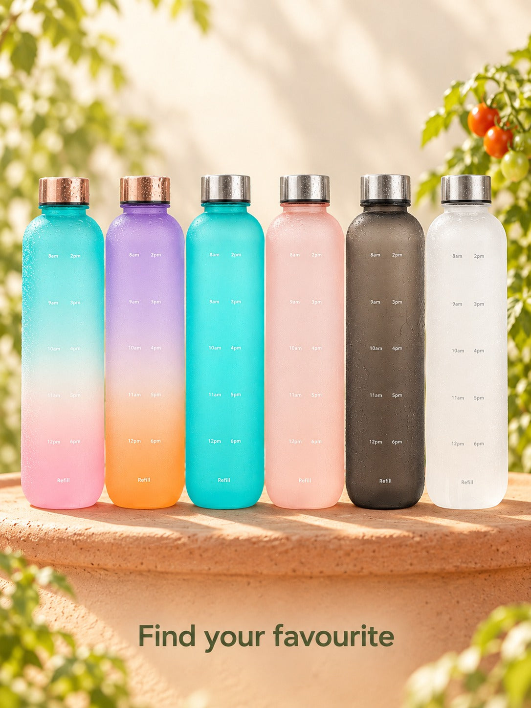 Leakproof 1L Tritan Water Bottle With Time Markers
