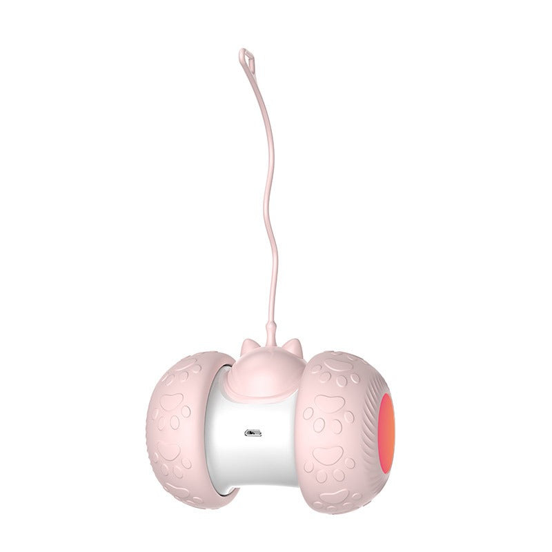 Interactive Cat Toy With Self-Balancing Feather Teaser