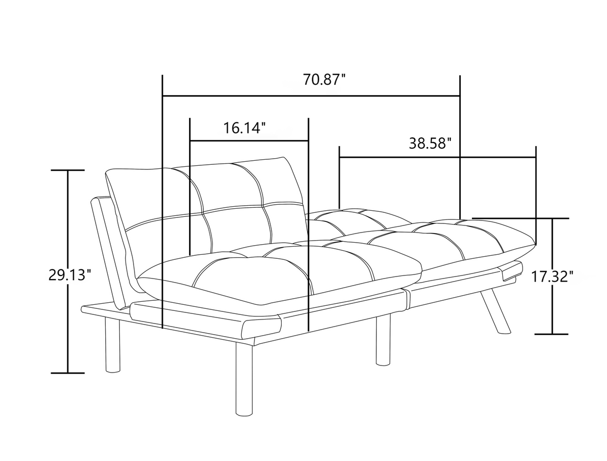 Modern Convertible Sofa Bed That Converts to a Flat Bed