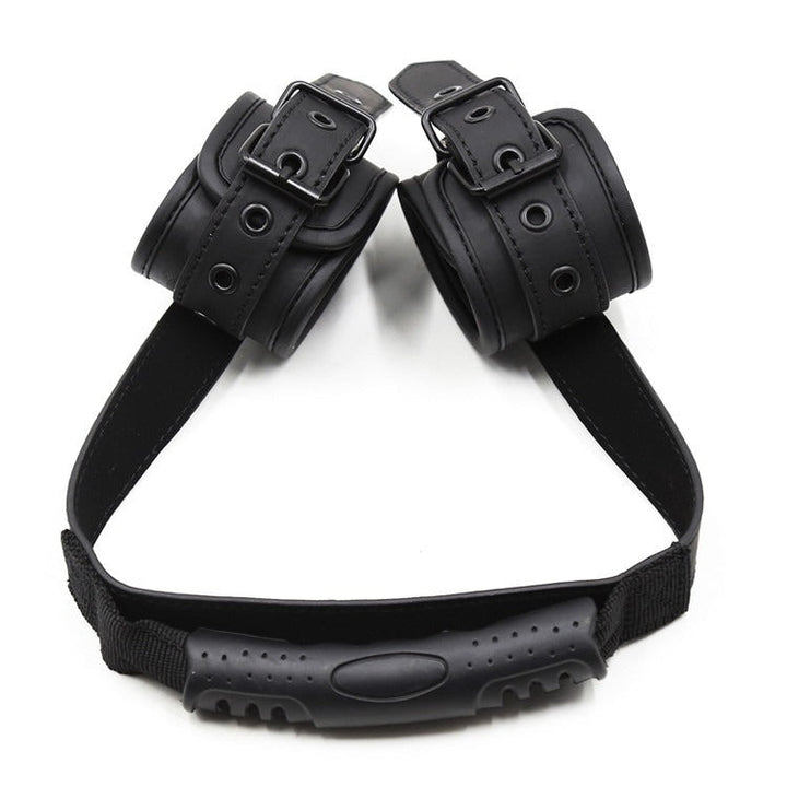 Leather Bondage Handcuffs With Adjustable Traction Grip