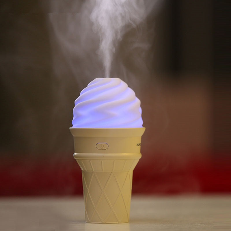 Ice Cream Humidifier with LED Glow for Desk & Car