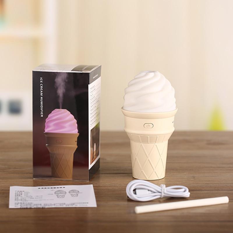 Ice Cream Humidifier with LED Glow for Desk & Car