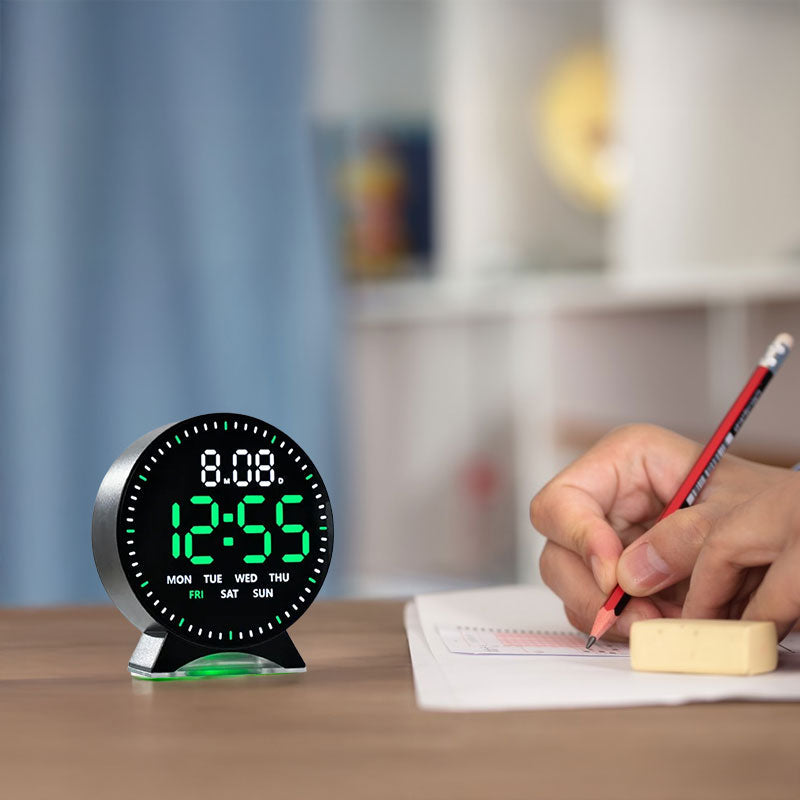 LED Alarm Clock with Custom Colors & Auto-Dimming