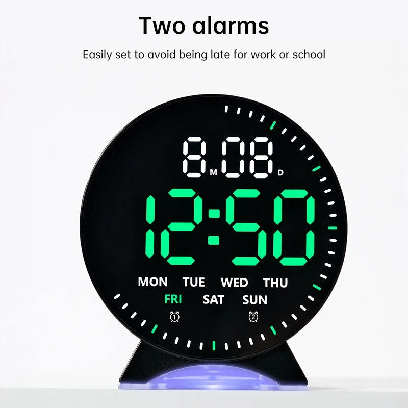LED Alarm Clock with Custom Colors & Auto-Dimming