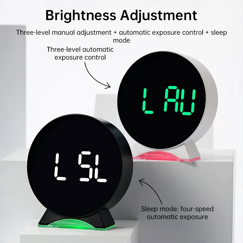 LED Alarm Clock with Custom Colors & Auto-Dimming