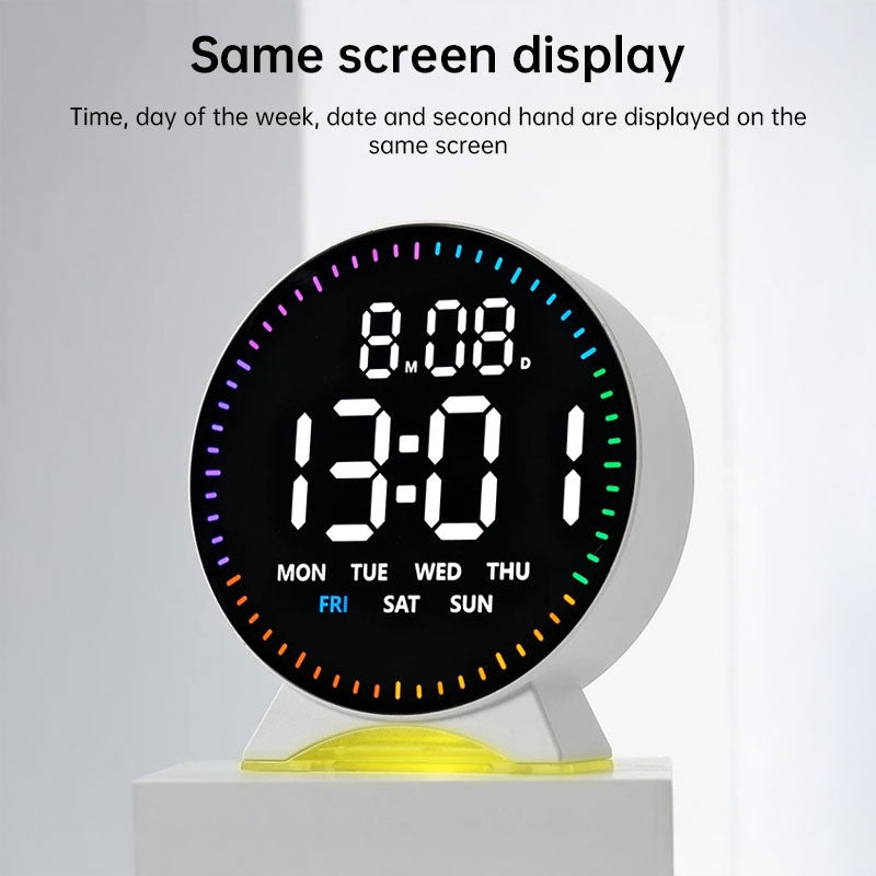LED Alarm Clock with Custom Colors & Auto-Dimming