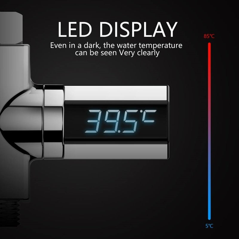 Shower Water Temperature Monitor With LED Display