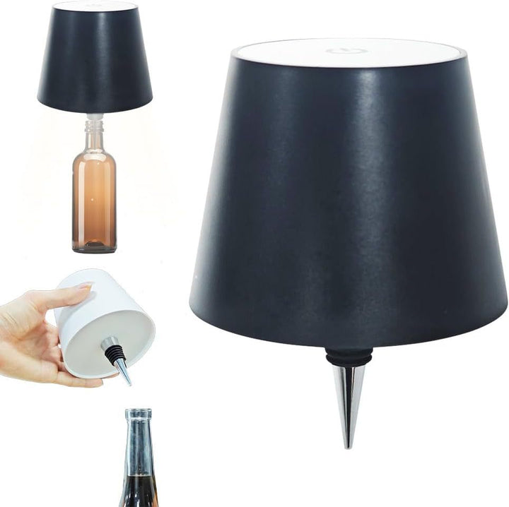 Cordless LED Wine Bottle Lamp: Dimmable Warm Table Glow