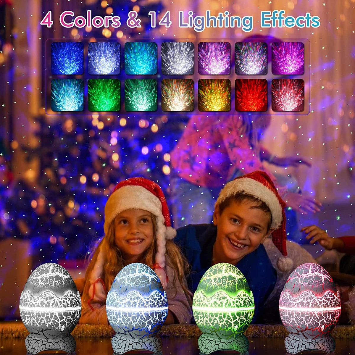 Dinosaur Egg Star Projector Night Light with Sounds