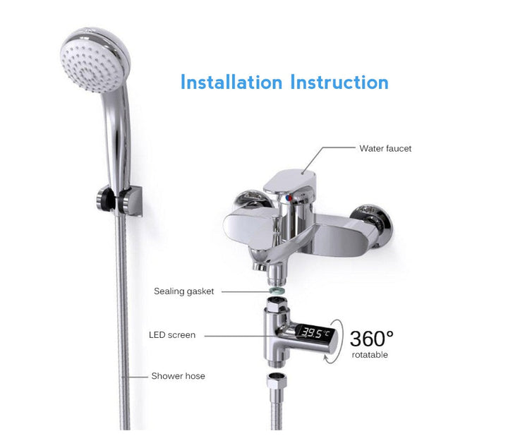 LED Shower Thermometer With Accurate Digital Display