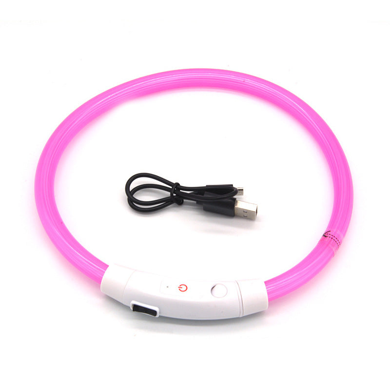 LED Dog Collar for Night Visibility, USB Rechargeable