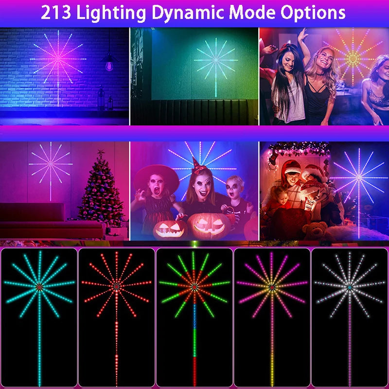 LED Firework Lights With App & Remote RGB Control
