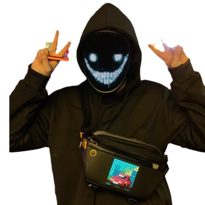 LED Face Mask with Bluetooth Animated Face Visuals