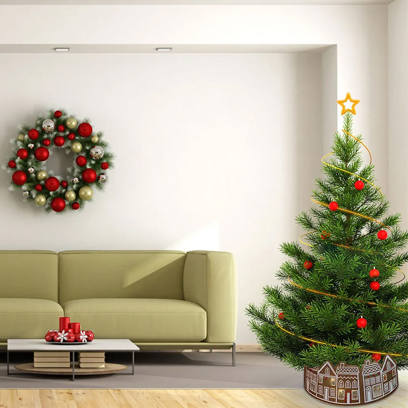 Gingerbread Christmas Tree Collar with LED Lights