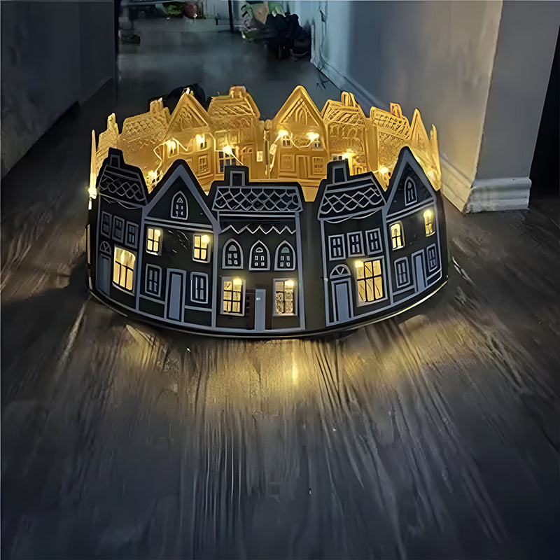 Gingerbread Christmas Tree Collar with LED Lights