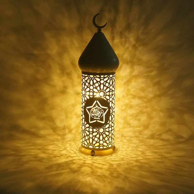 Ramadan Decorative Lantern With Warm Patterned Light