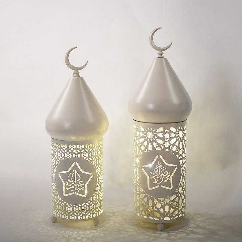 Ramadan Decorative Lantern With Warm Patterned Light