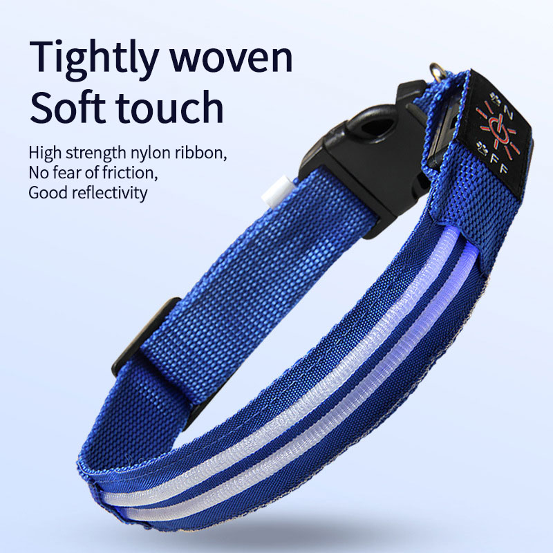 LED Dog Collar for Night Walks, USB Rechargeable Glow