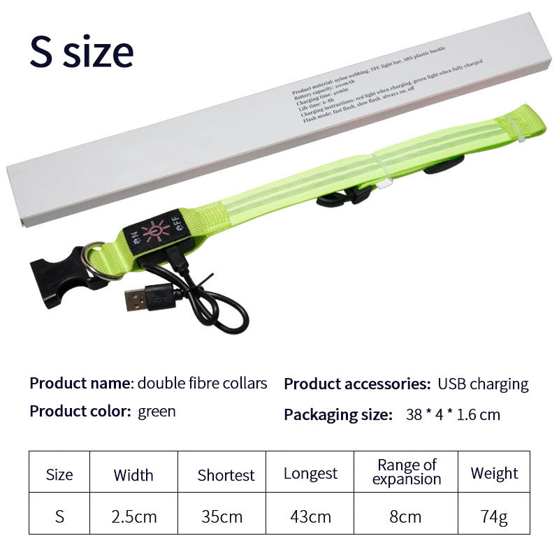 LED Dog Collar for Night Walks, USB Rechargeable Glow