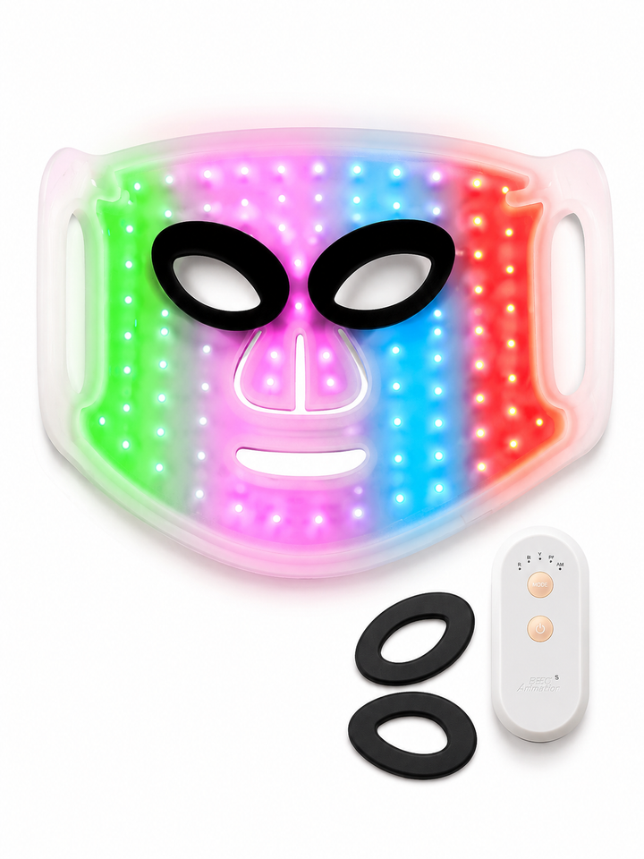 98-Bead LED Light Therapy Mask — 4 Wavelengths, 10 Min