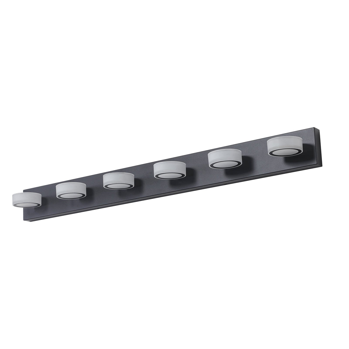 Matte Black 6-Light LED Vanity Light for Bathroom Mirror