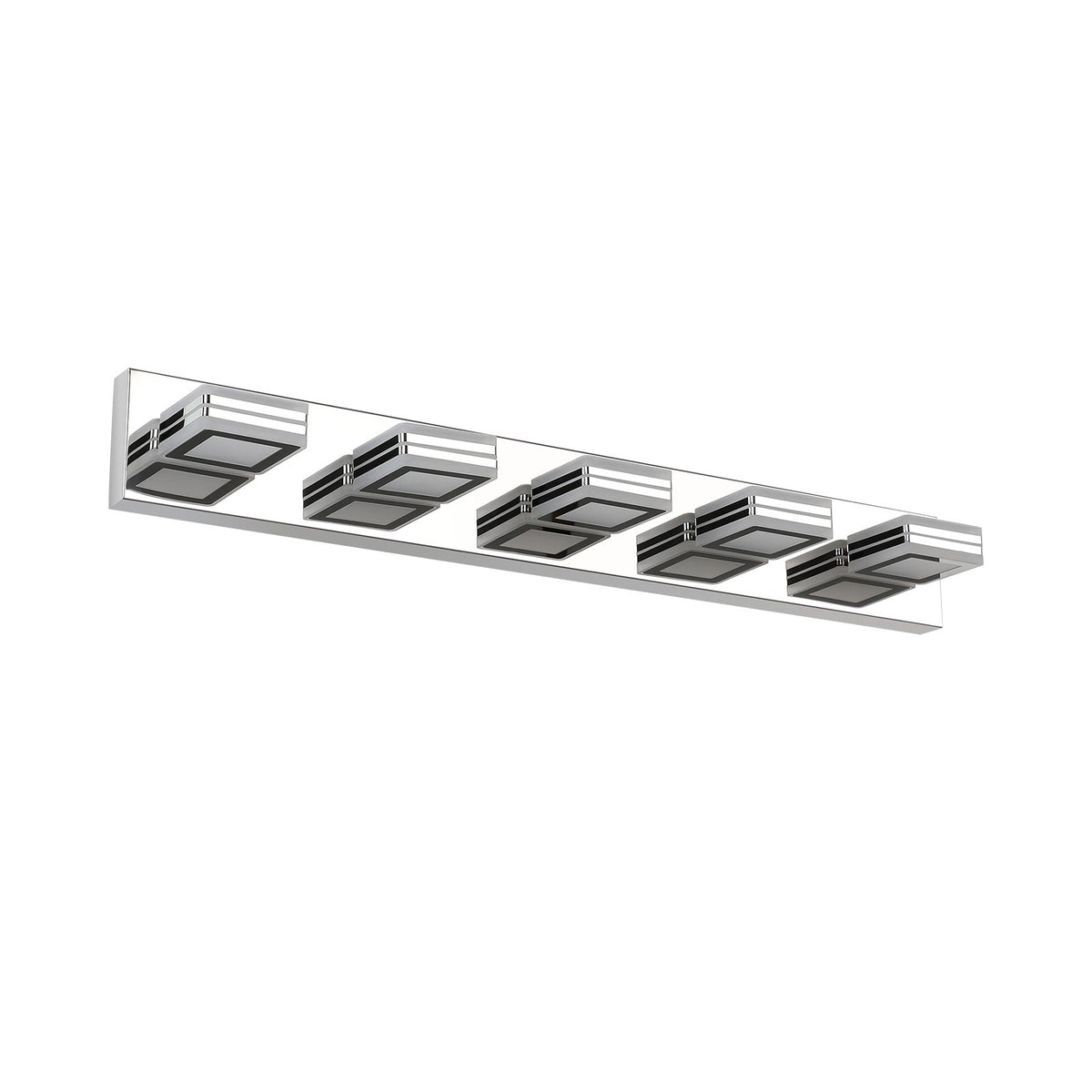 Chrome LED Makeup Vanity Light with 5 Rotatable Heads
